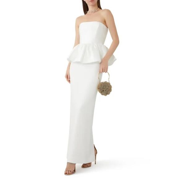 Solace London Maddison Maxi Dress Maxi Wedding Bride Peplum cream white Size 6 - Picture 1 of 16